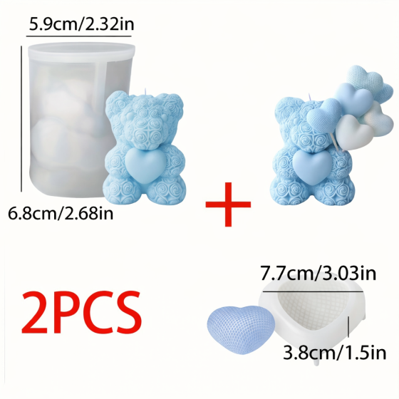 Silikonski kalup za svijeće - Medo VI